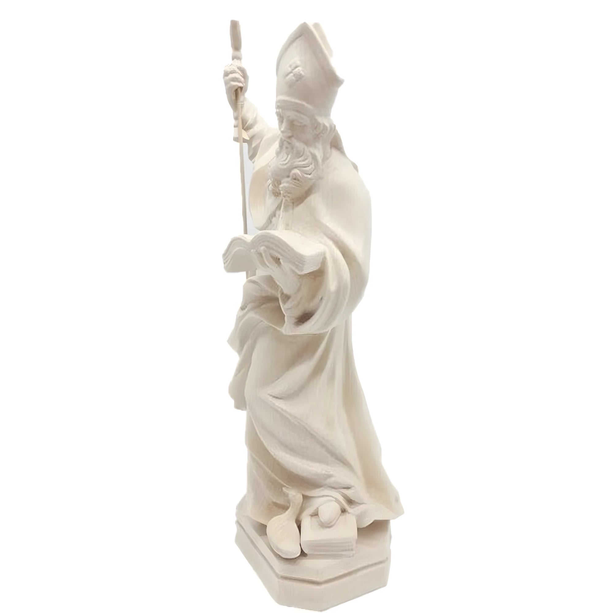 Statue des Heiligen Martin Biskop mit Gans aus Holz | Gröden
