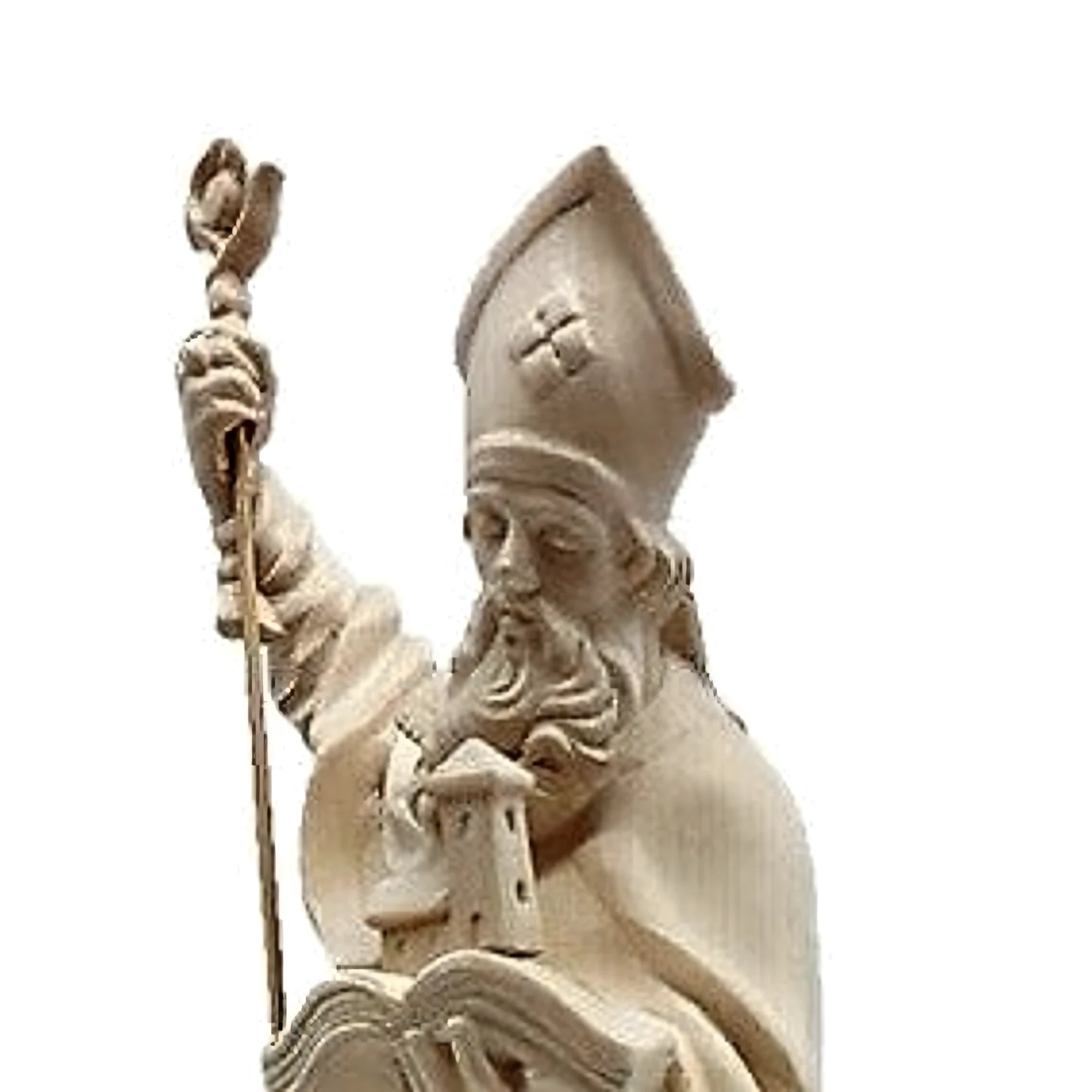 Statue des Heiligen Otto Bischof aus handgeschnitztem Holz | Gröden