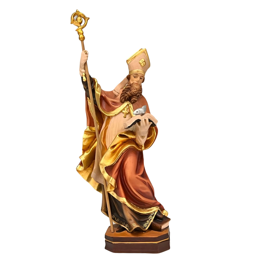 Statua di San Zeno di Verona in Legno d'Acero e Tiglio della Val Gardena