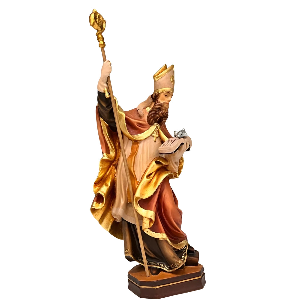 Statua di San Zeno di Verona in Legno d'Acero e Tiglio della Val Gardena