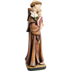 Estatua de San Antonio de Padua y el Niño Jesús tallada en madera