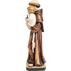 Estatua de San Antonio de Padua y el Niño Jesús tallada en madera