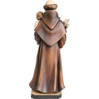 Estatua de San Antonio de Padua y el Niño Jesús tallada en madera