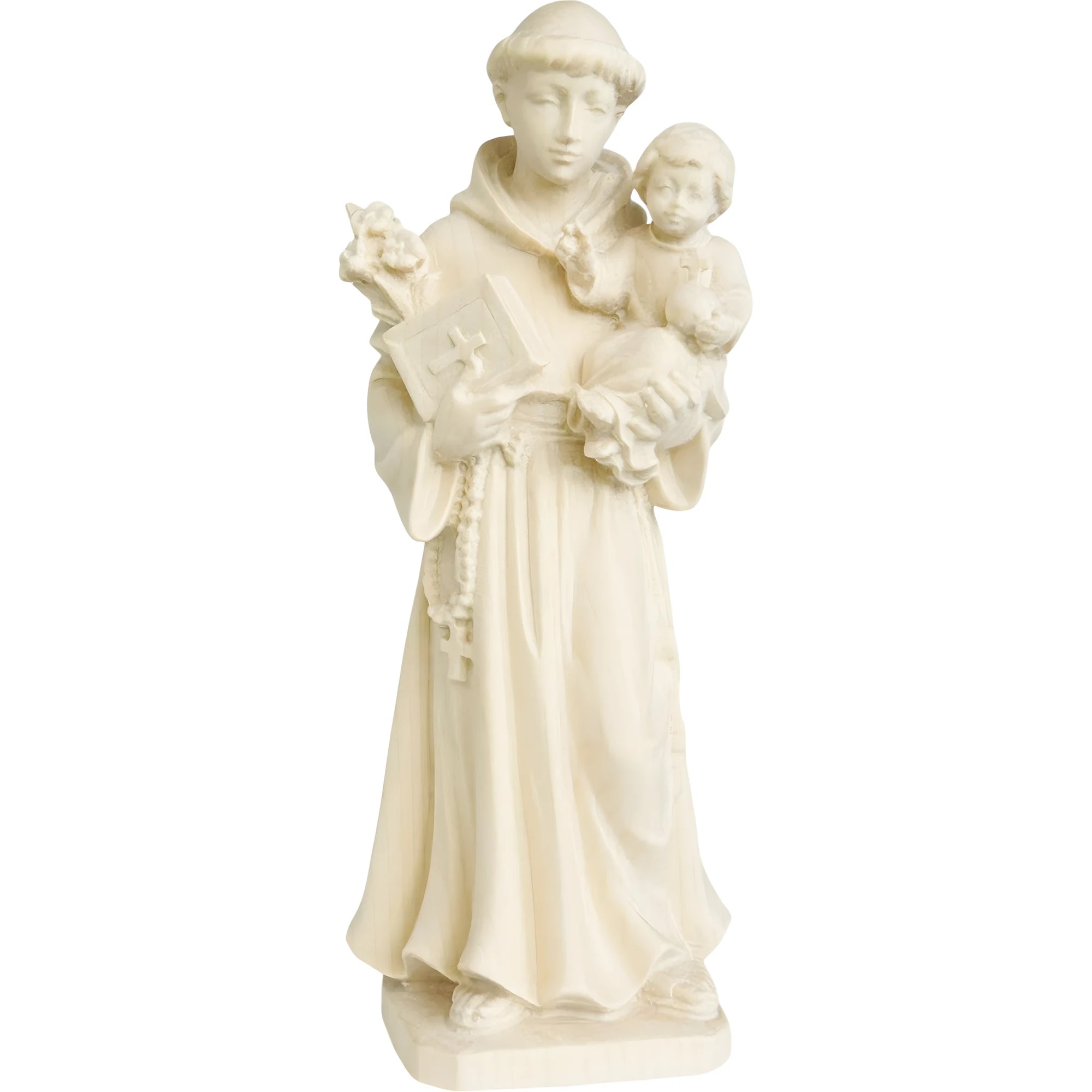 Statua di Sant'Antonio da Padova e Gesù Bambino scolpita in legno