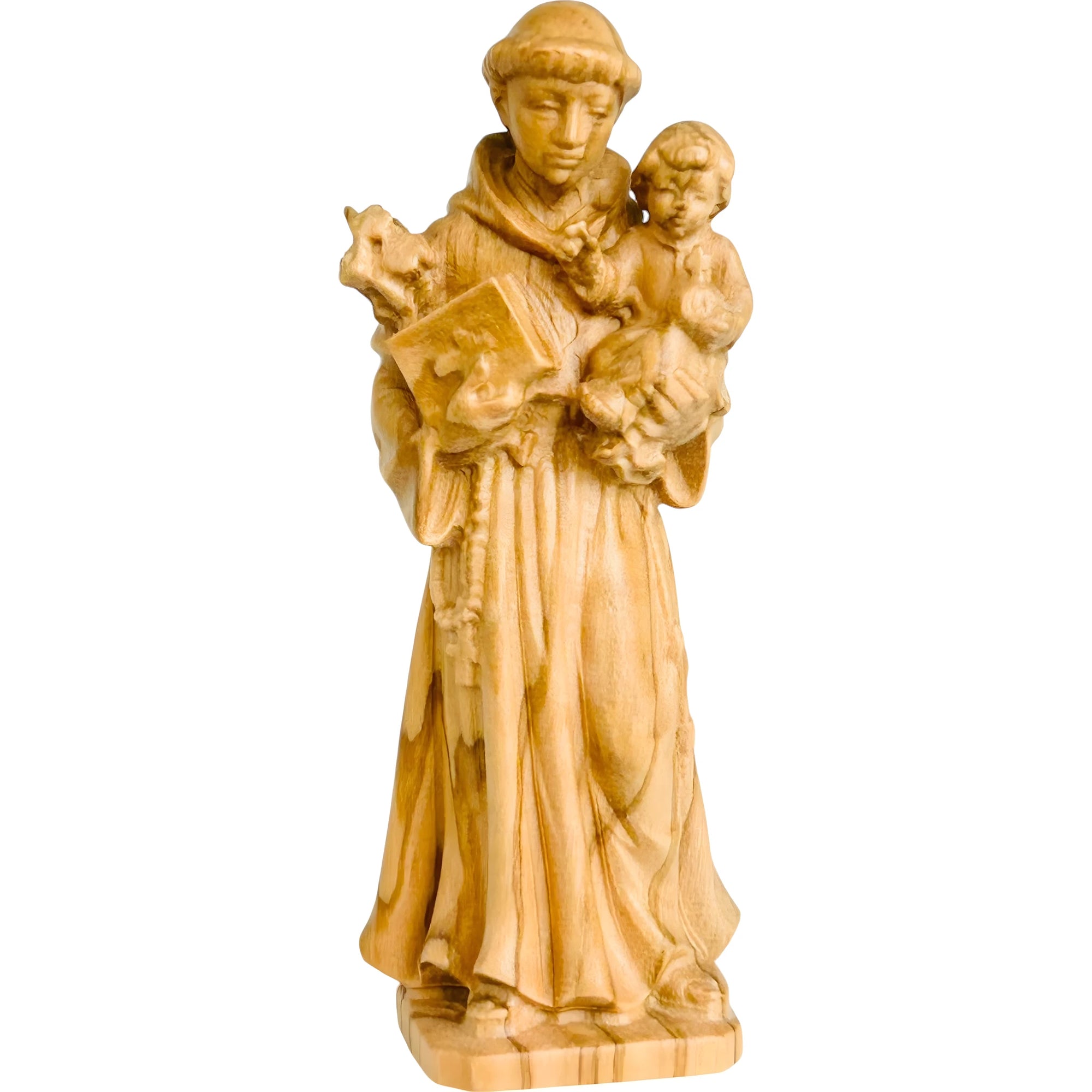 Statua di Sant'Antonio da Padova e Gesù Bambino scolpita in legno