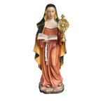 Statue de Sainte Claire d'Assise avec Ostensoir en Bois sculptée dans le Val Gardena