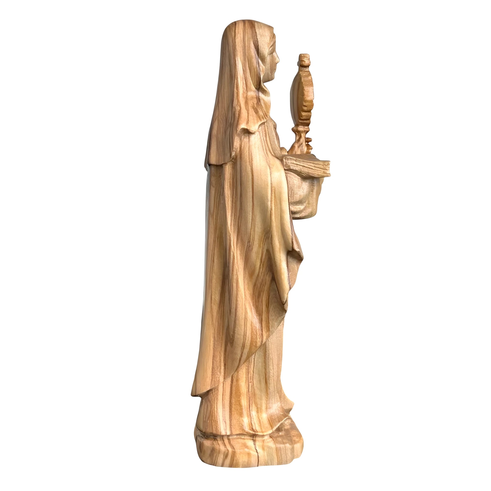 Statue of Saint Clare of Assisi with Monstrance in Wood Carved in Val Gardena