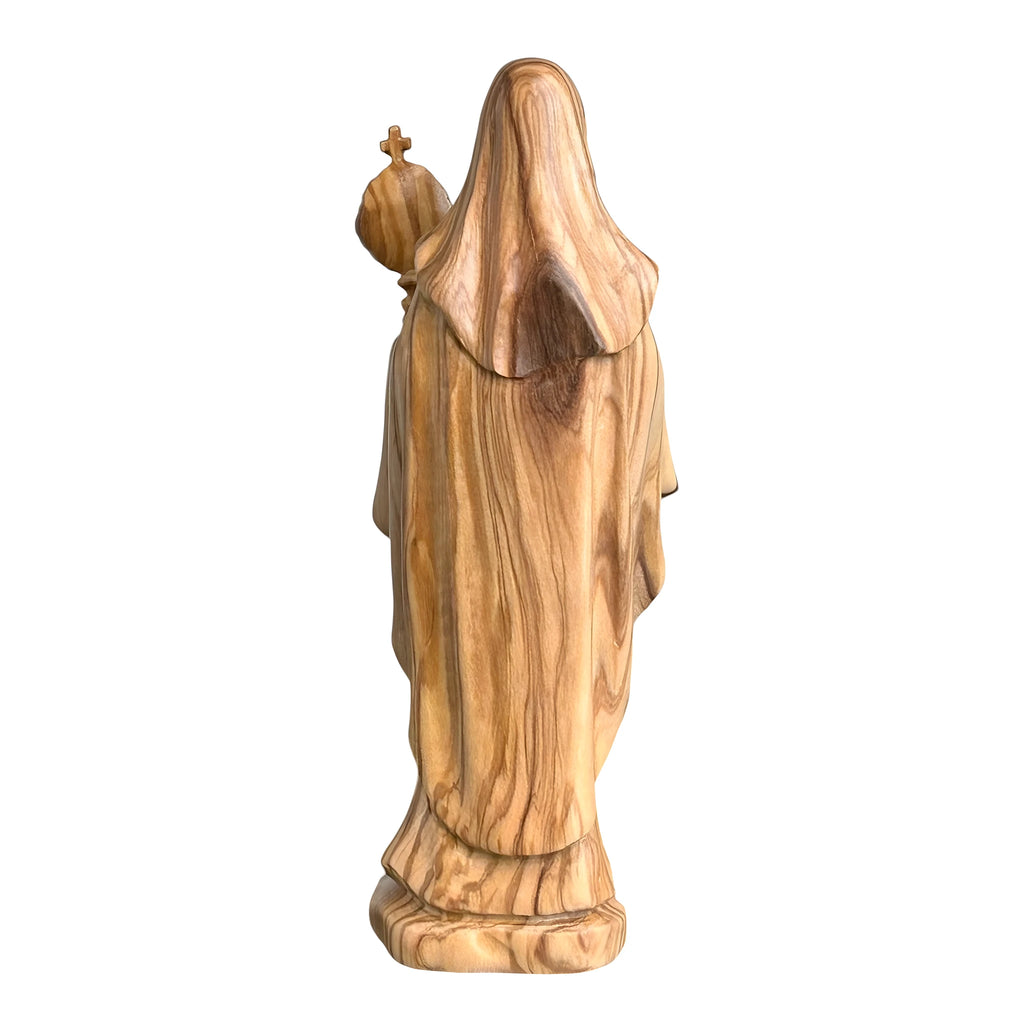 Statue de Sainte Claire d'Assise avec Ostensoir en Bois sculptée dans le Val Gardena