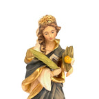 Rzeźbiona ręcznie drewniana statuetka Św. Doroty | Rzemiosło z Val Gardeny