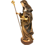 Statua Świętej Ermengardy z koroną z drewna z Val Gardena