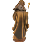 Statua Świętej Ermengardy z koroną z drewna z Val Gardena