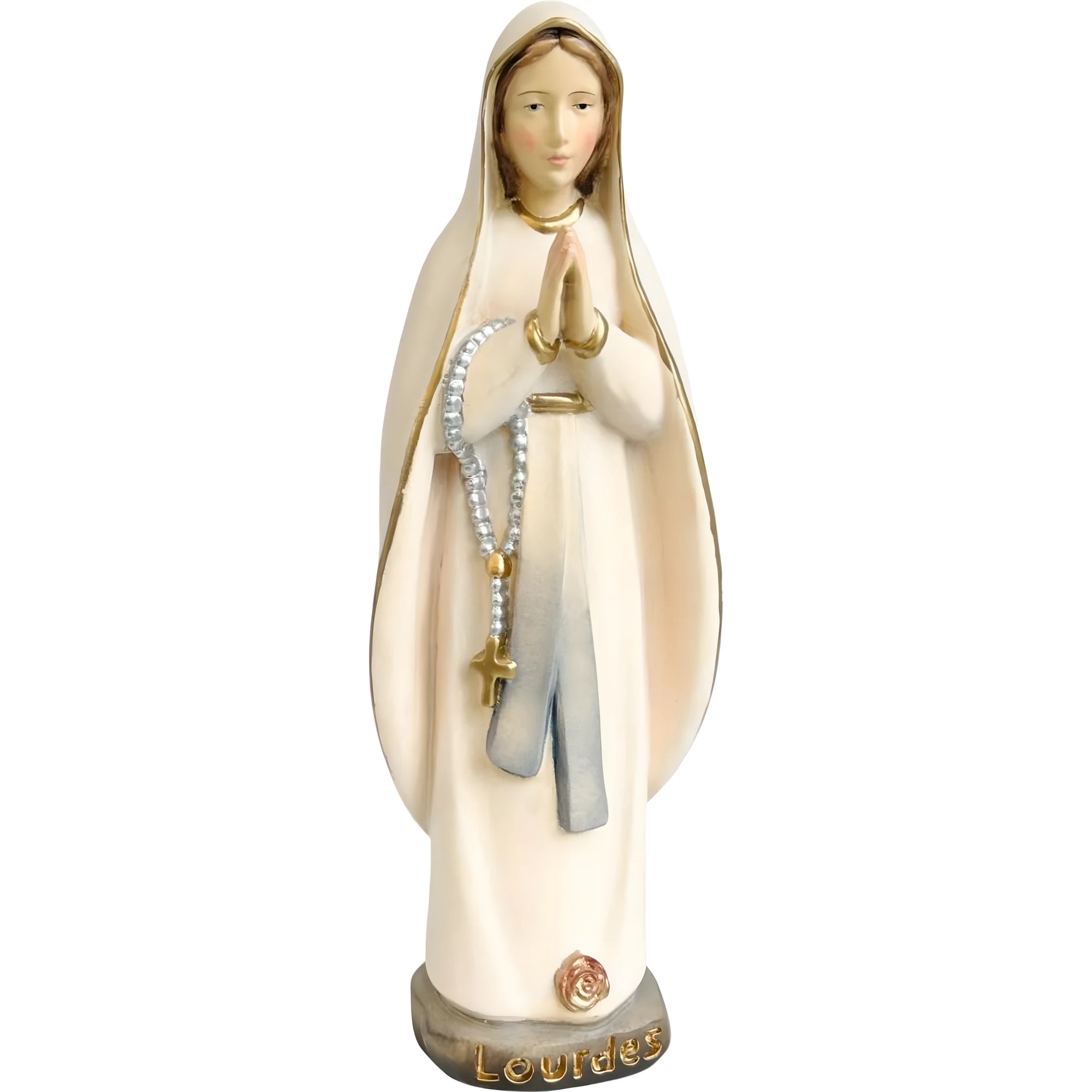 Statua i Statuetka Matki Bożej z Lourdes z Drewna Rękodzieła Val Gardena