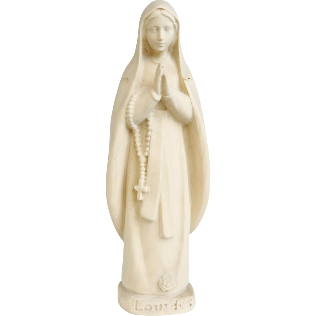 Our Lady of Lourdes Statue and Figurine in Hand-carved Val Gardena Wood