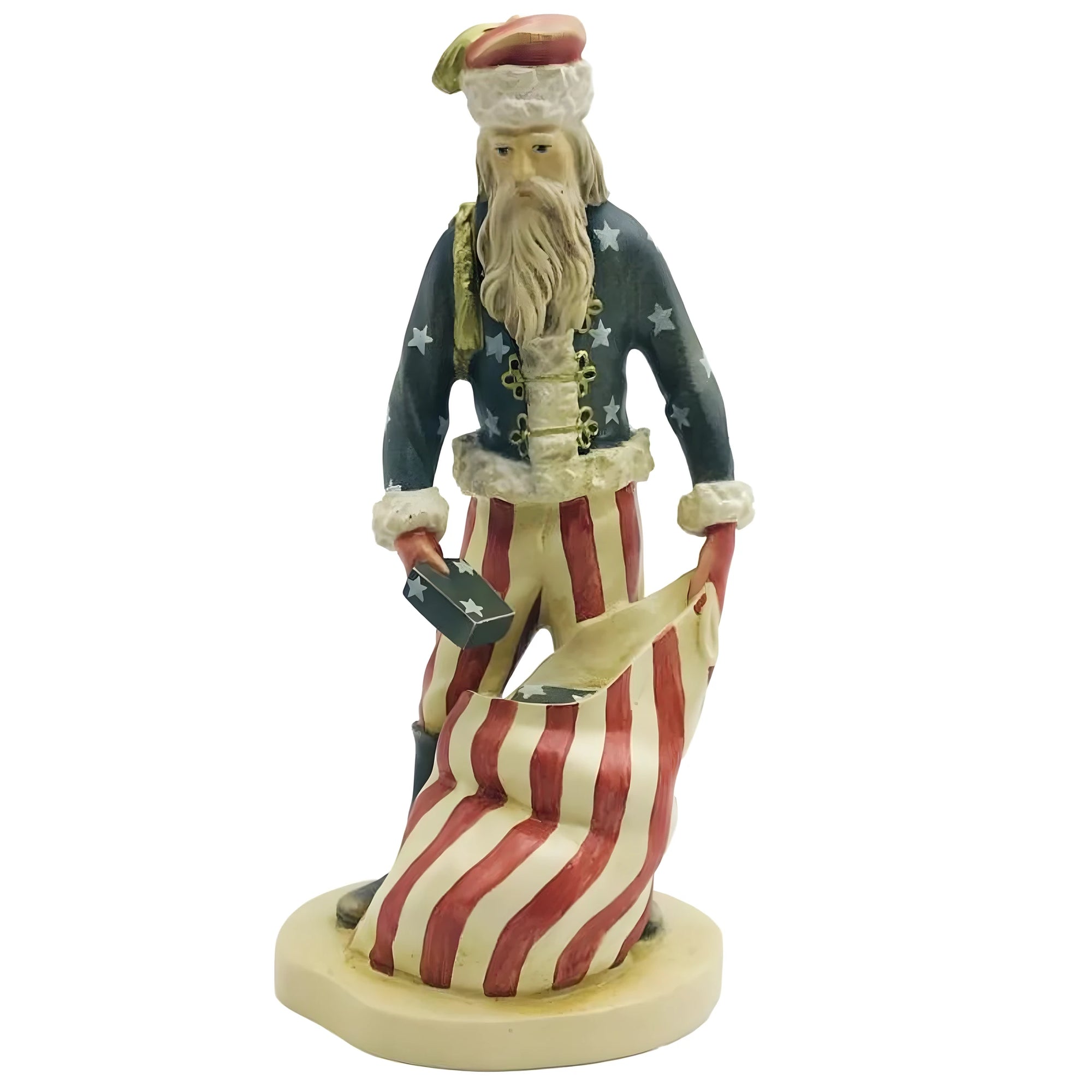 Wooden Statue Santa Claus American 'Civil War' Style | Val Gardena