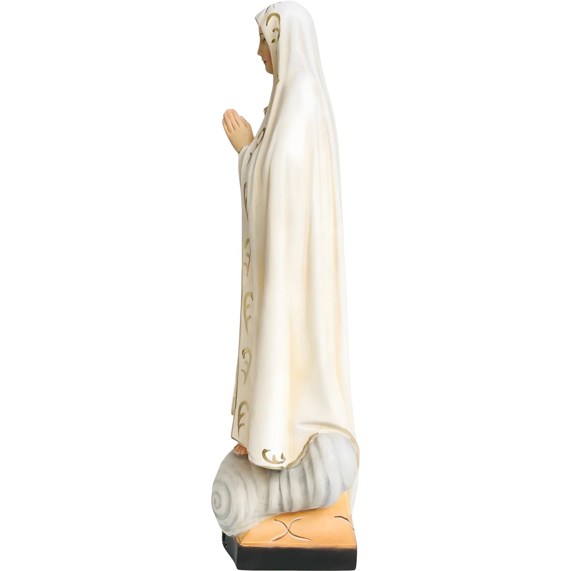 Marienstatue aus Holz, pilgernde Madonna von Fátima, handgeschnitzt in Gröden