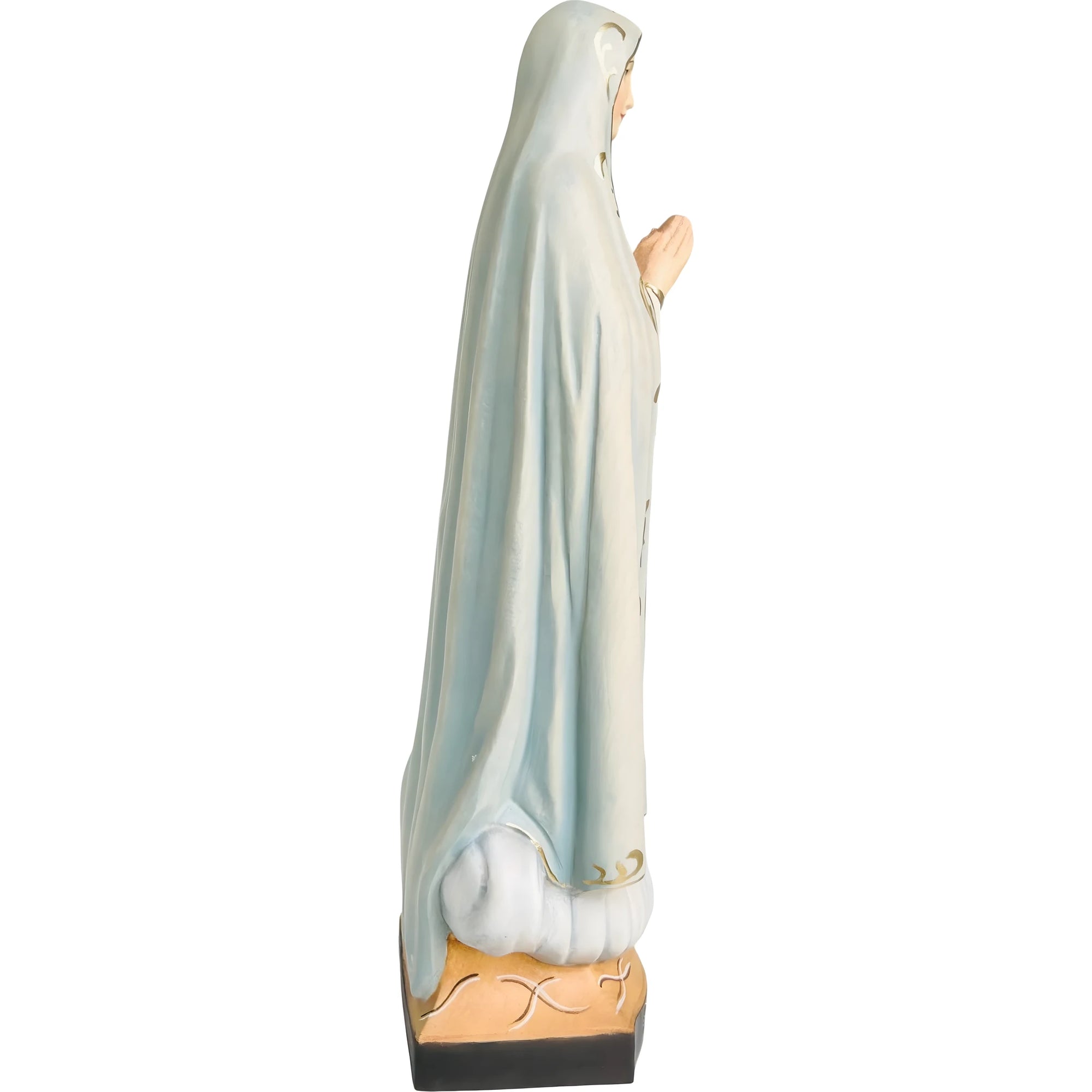 Hand-carved Wooden Statue of Our Lady of Fátima Pilgrim from Val Gardena