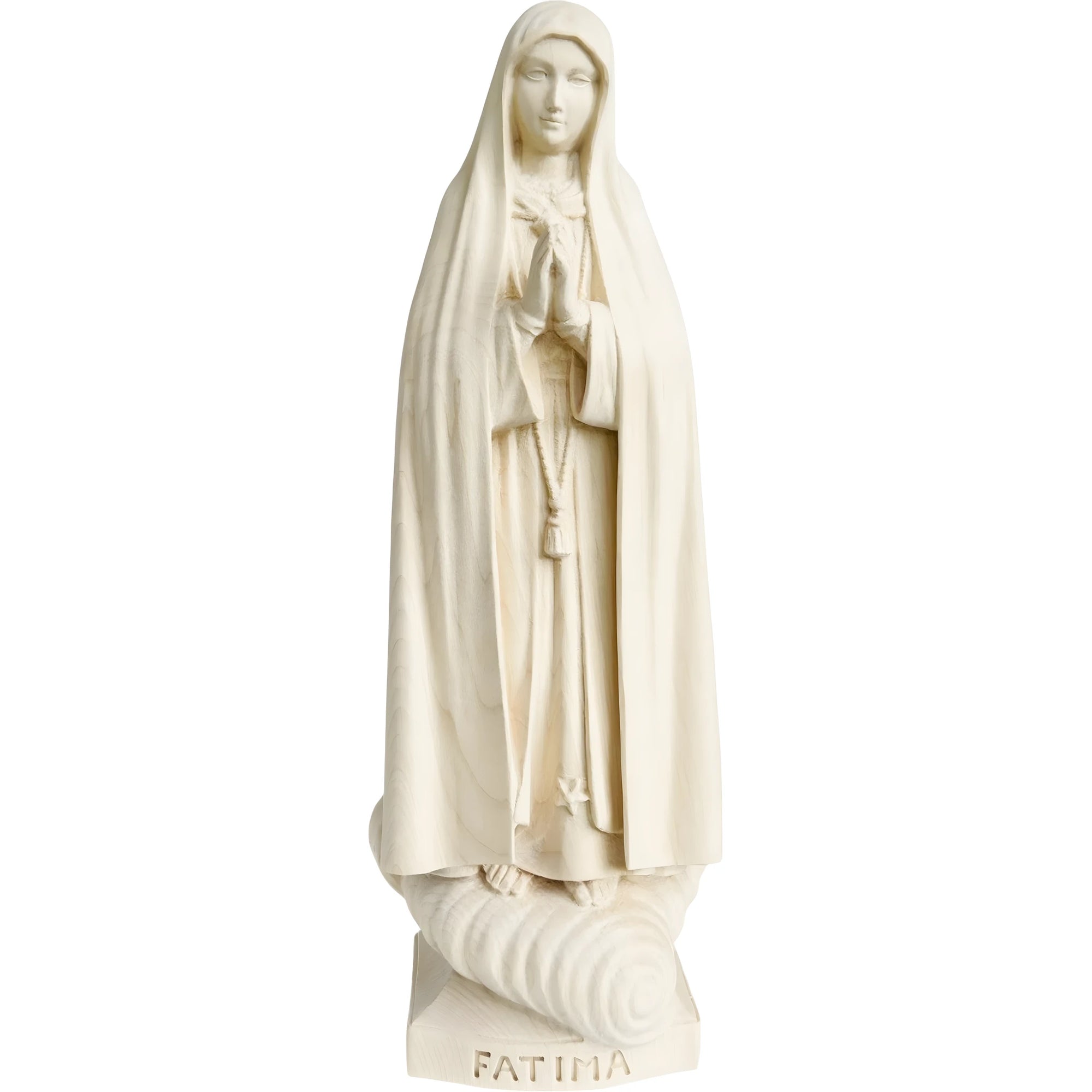 Hand-carved Wooden Statue of Our Lady of Fátima Pilgrim from Val Gardena
