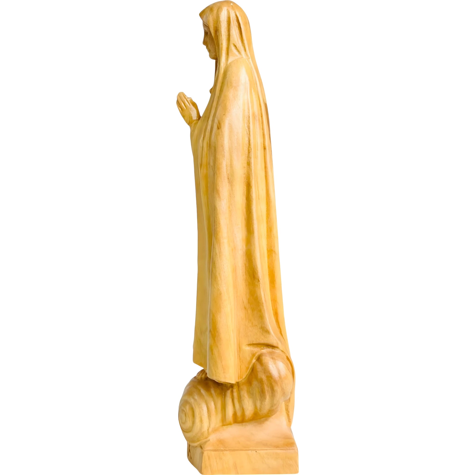 Hand-carved Wooden Statue of Our Lady of Fátima Pilgrim from Val Gardena