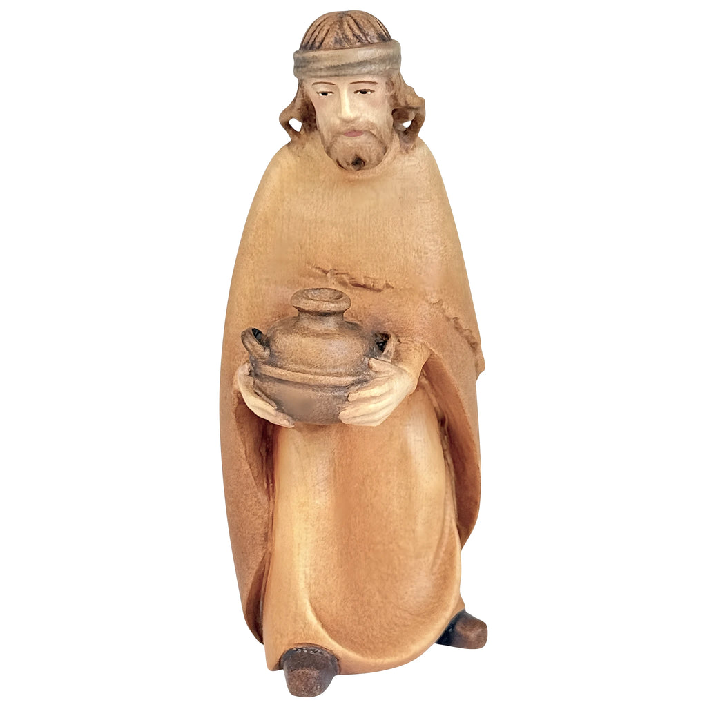 Estatua de Madera Pastor con Vaso | Artesanía Sacra Val Gardena
