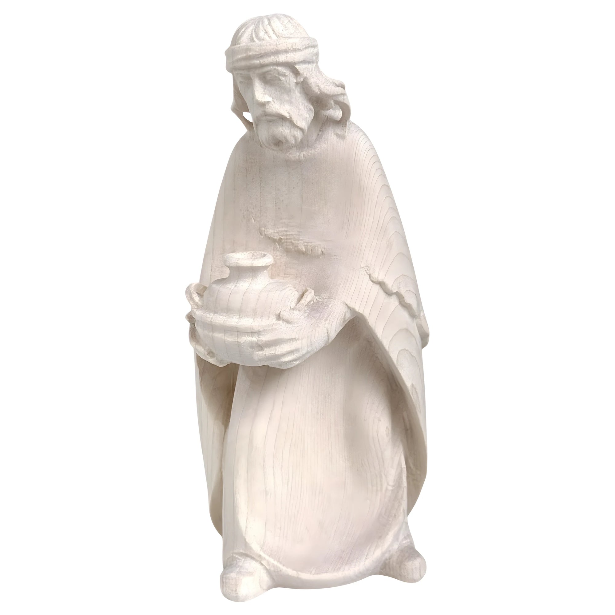 Wooden Statue Shepherd with Vase | Sacred Handicraft Val Gardena