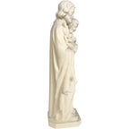 Statua in Legno San Giuseppe con Gesù Bambino e il Giglio Policromo