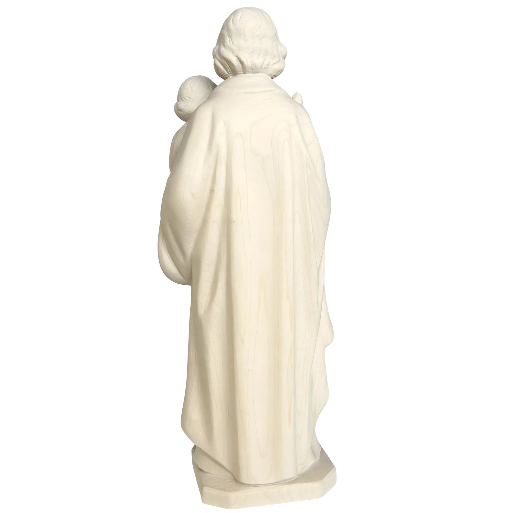 Statua in Legno San Giuseppe con Gesù Bambino e il Giglio Policromo