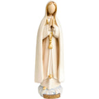 Statue de la Vierge Marie Pèlerine de Fatima, stylisée, en bois, Val Gardena