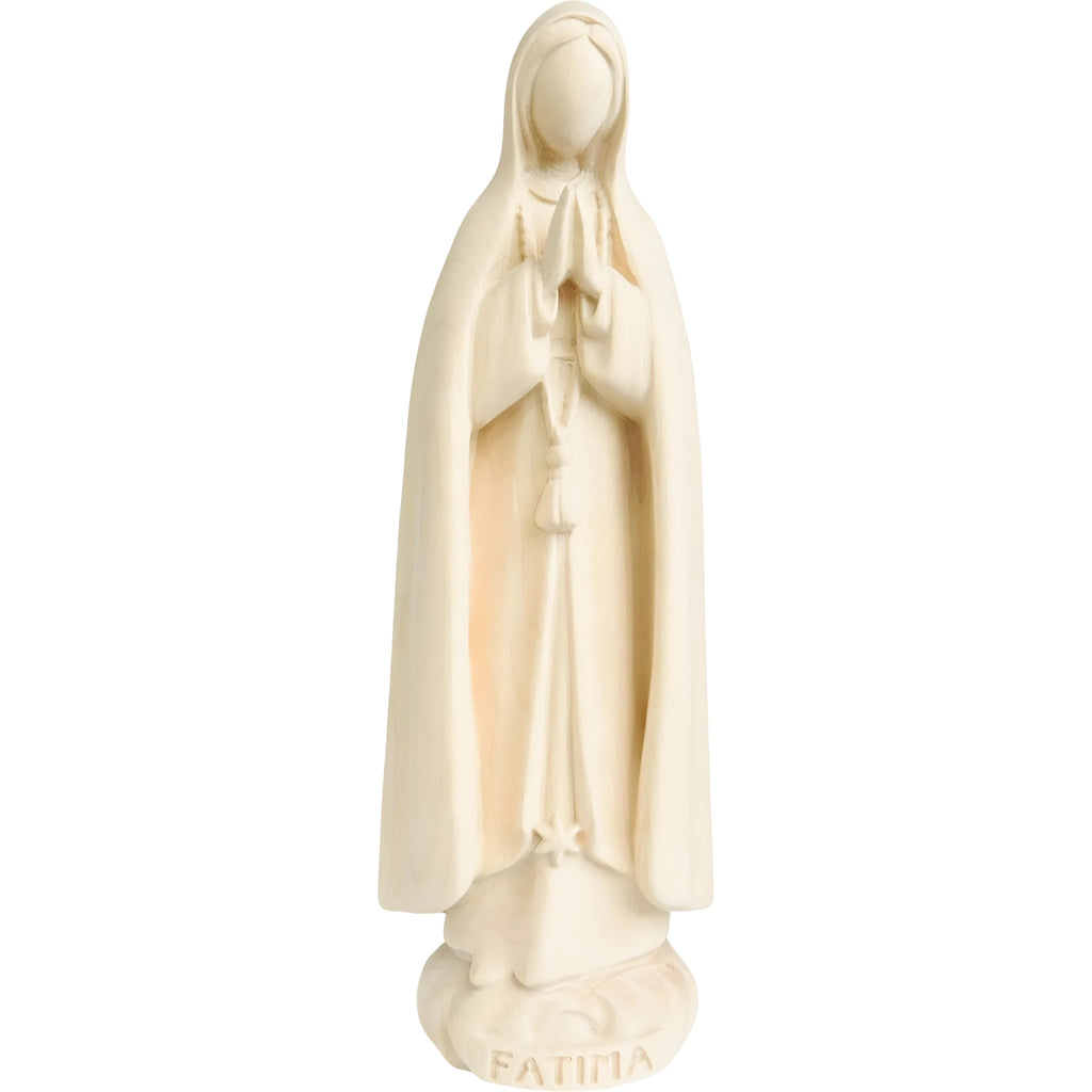 Stylized Wooden Statue of Our Lady of Fatima Pilgrim, Val Gardena