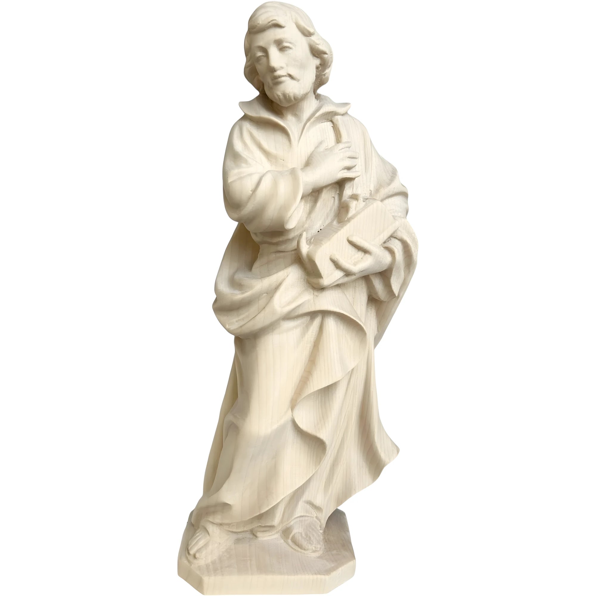 Statua in Legno di San Giuseppe Lavoratore dipinta a mano | Arte Sacra Val Gardena
