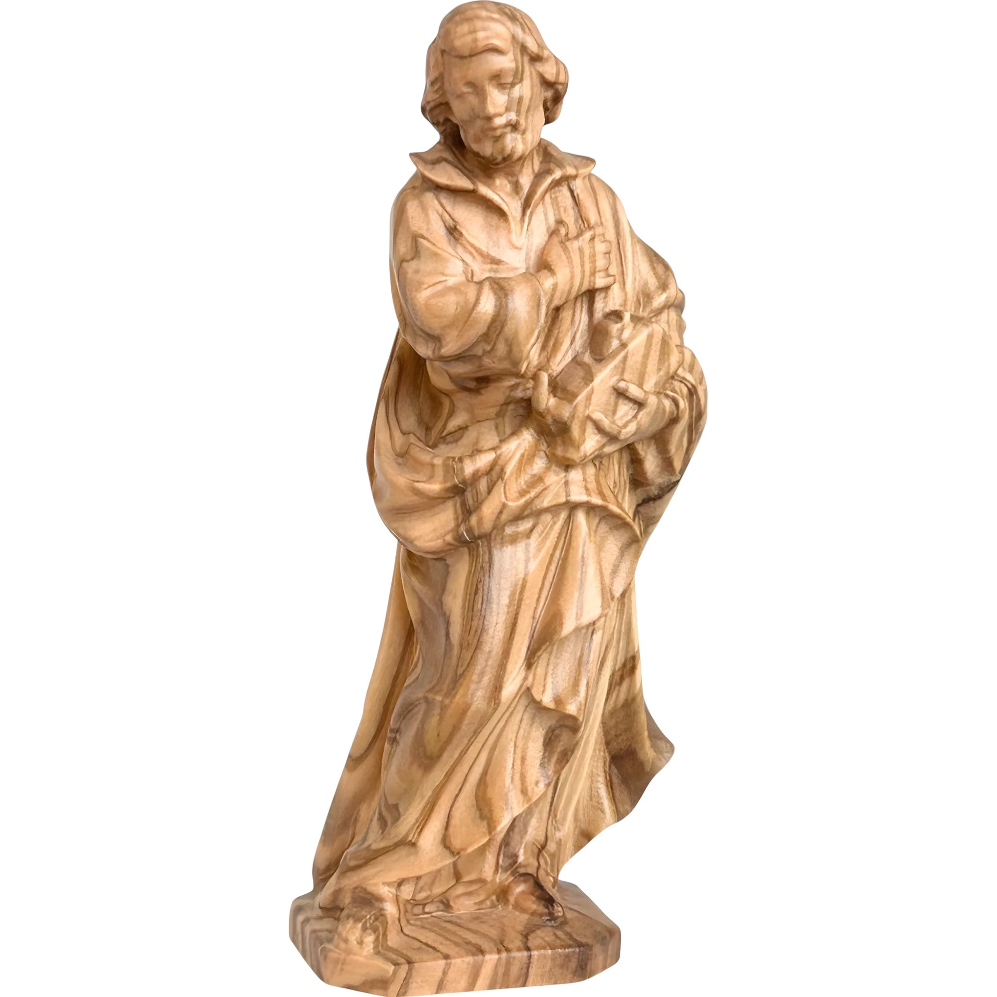 Statua in Legno di San Giuseppe Lavoratore dipinta a mano | Arte Sacra Val Gardena