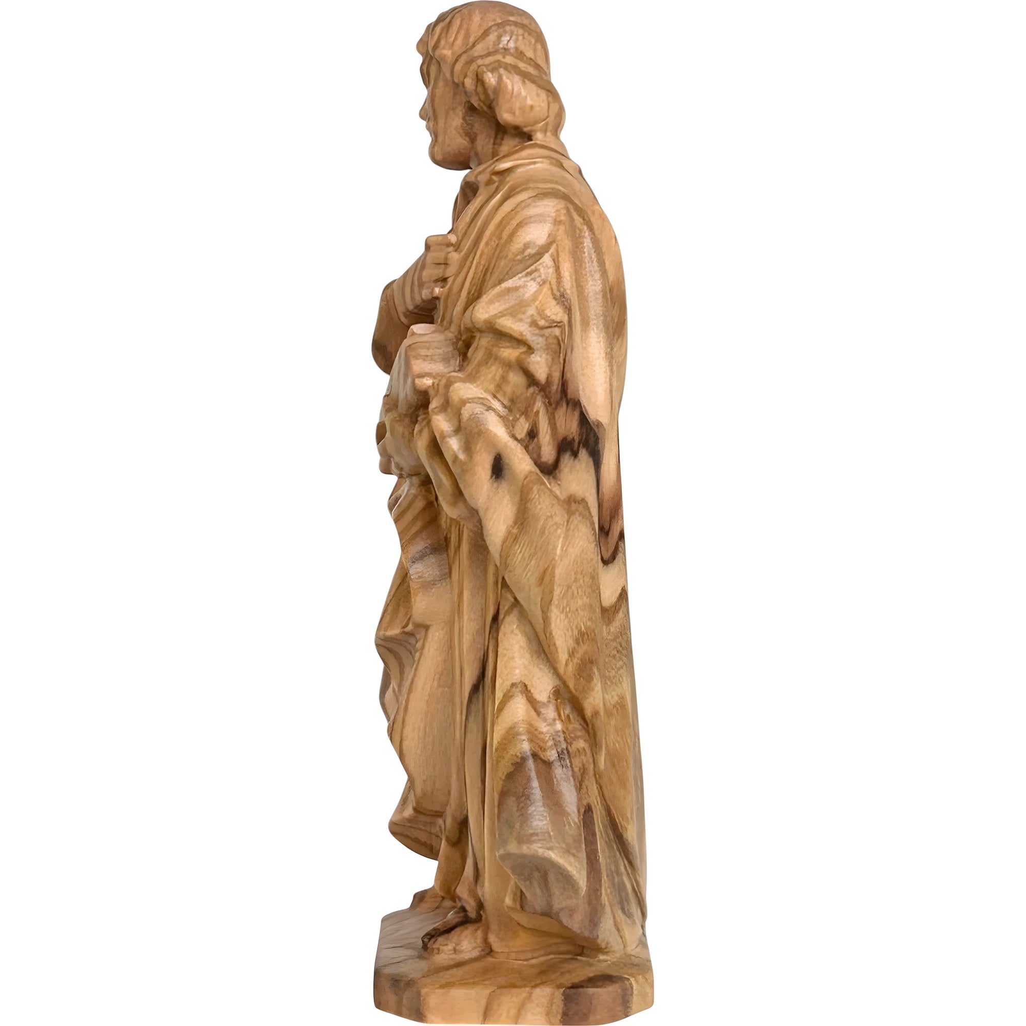 Statua in Legno di San Giuseppe Lavoratore dipinta a mano | Arte Sacra Val Gardena