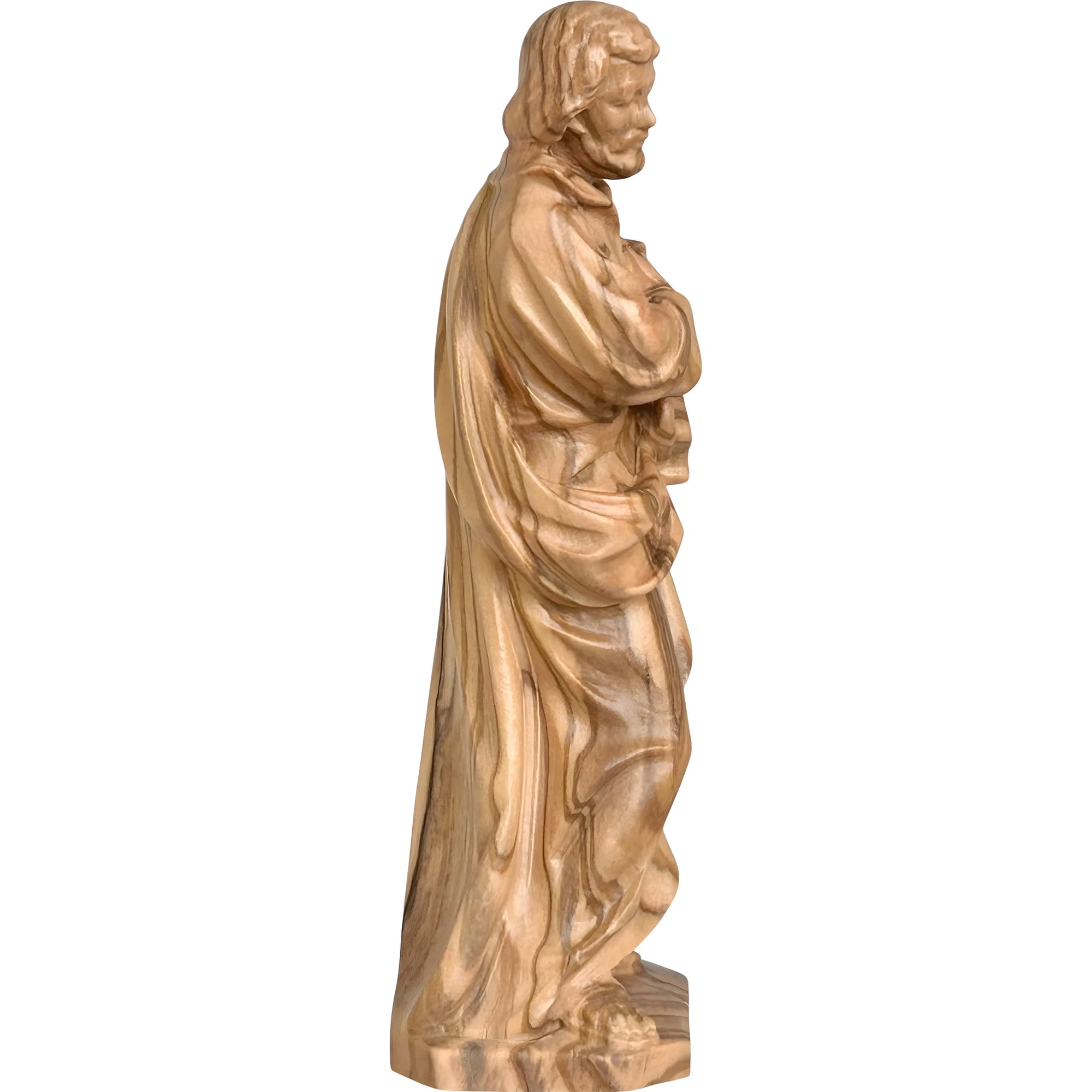 Statua in Legno di San Giuseppe Lavoratore dipinta a mano | Arte Sacra Val Gardena