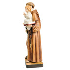 Estatua de Madera de San Antonio de Padua con Niño | Escultura Artesanal Val Gardena