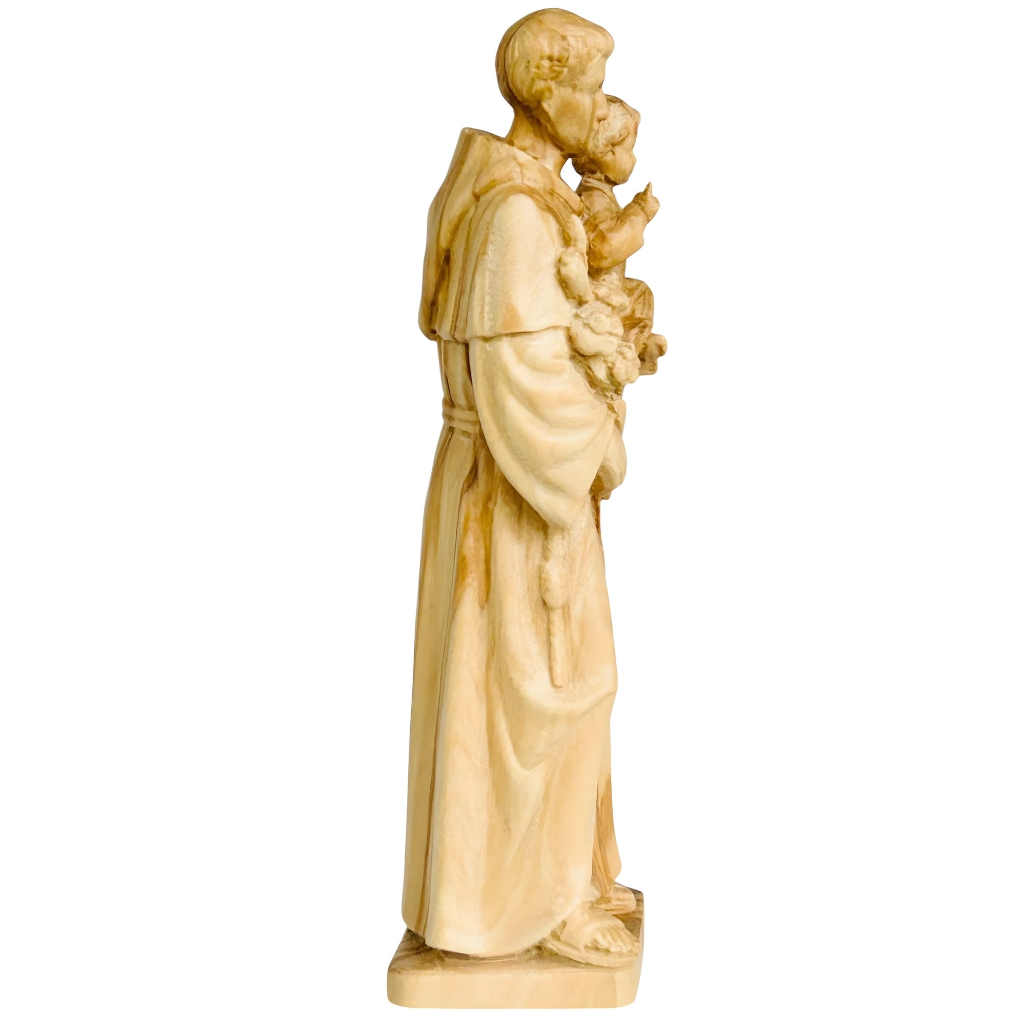 Statua in Legno di Sant'Antonio di Padova con Bambino | Scultura Artigianale Val Gardena