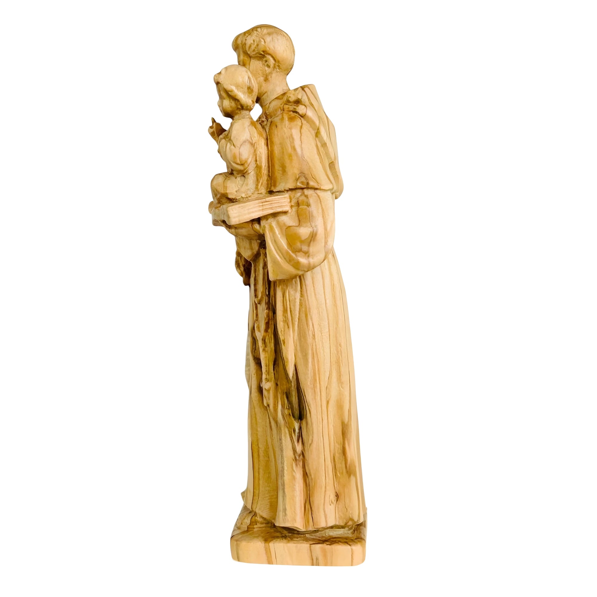 Statua in Legno di Sant'Antonio di Padova con Bambino | Scultura Artigianale Val Gardena
