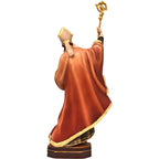 Saint Ubald Bishop Wooden Statue, Polychrome Sculpture from Val Gardena