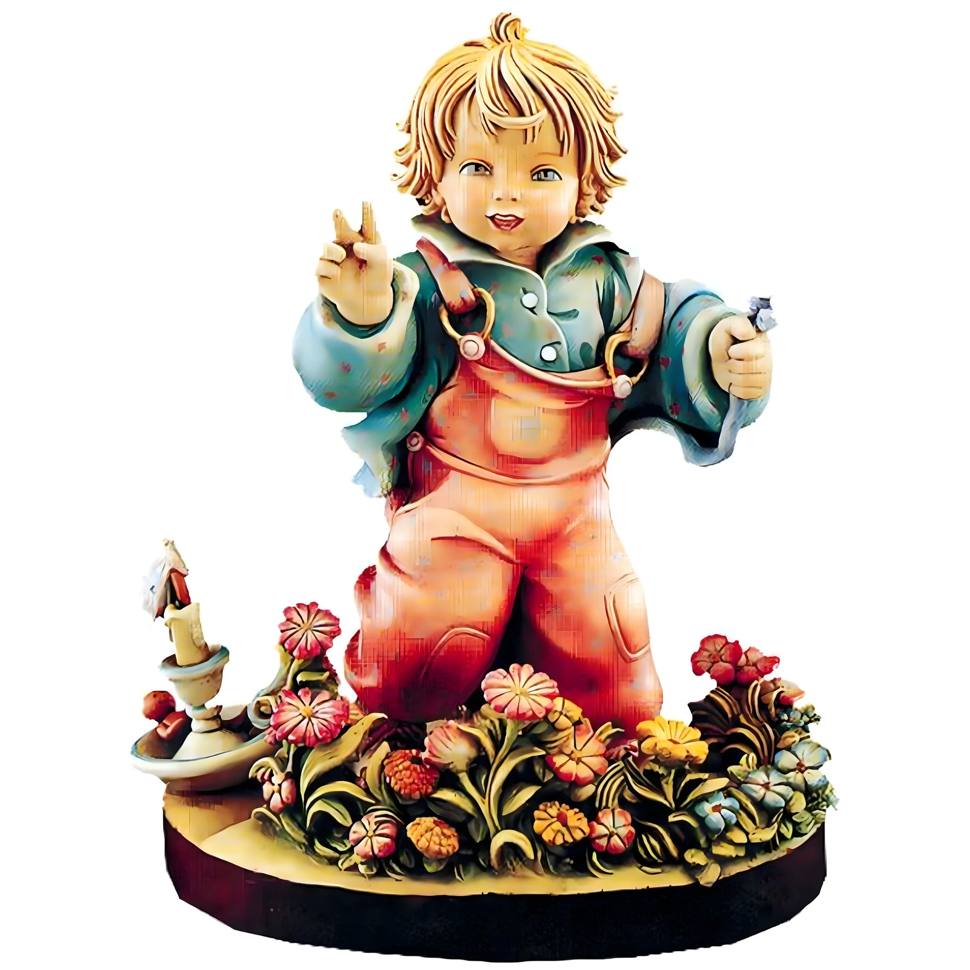 Maple Wood Figurine Child "The Two Years", Val Gardena Carving