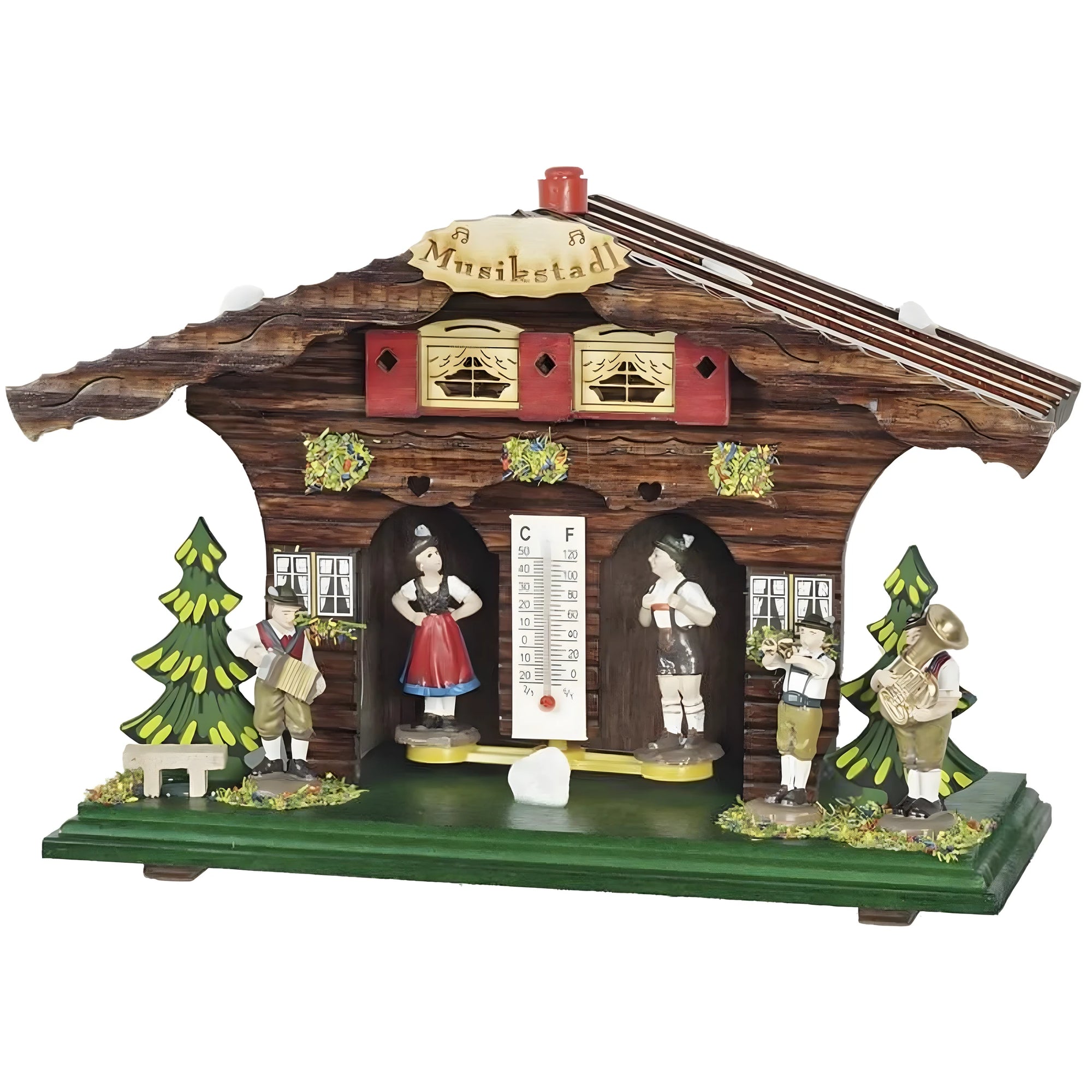 Alpiner Wetterstation mit Holzschnitzerei Grödental