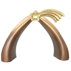 Stilisierter goldener Komet und Bogen für Weihnachtskrippe aus Grödner Holz