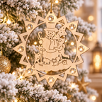 Addobbo di Natale in Legno con Cristalli Swarovski | 10 cm