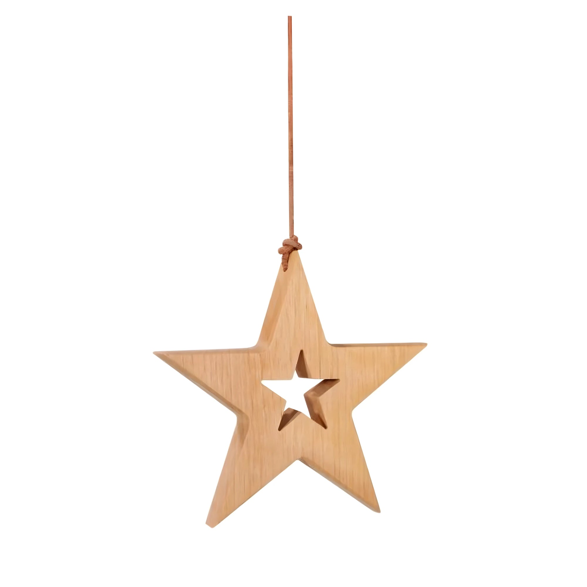 Gwiazda z Drewna Klonowego Rzeźbiona, Dekoracja Rękodzielnicza Val Gardena 12.5 cm
