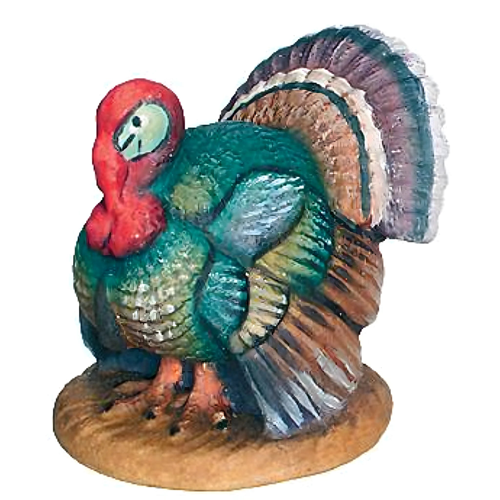 Colored Stylized Maple Wood Turkey, Val Gardena