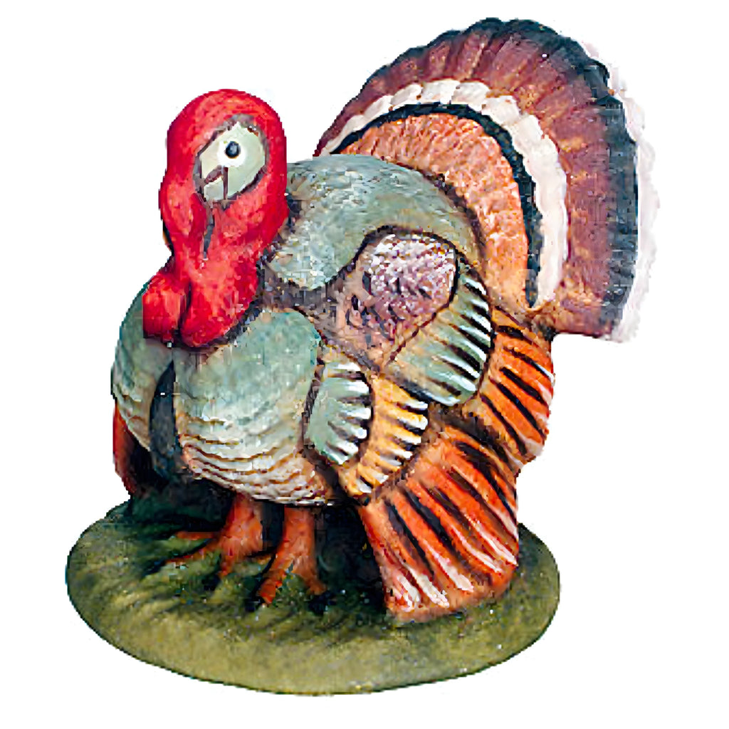 Colored Stylized Maple Wood Turkey, Val Gardena