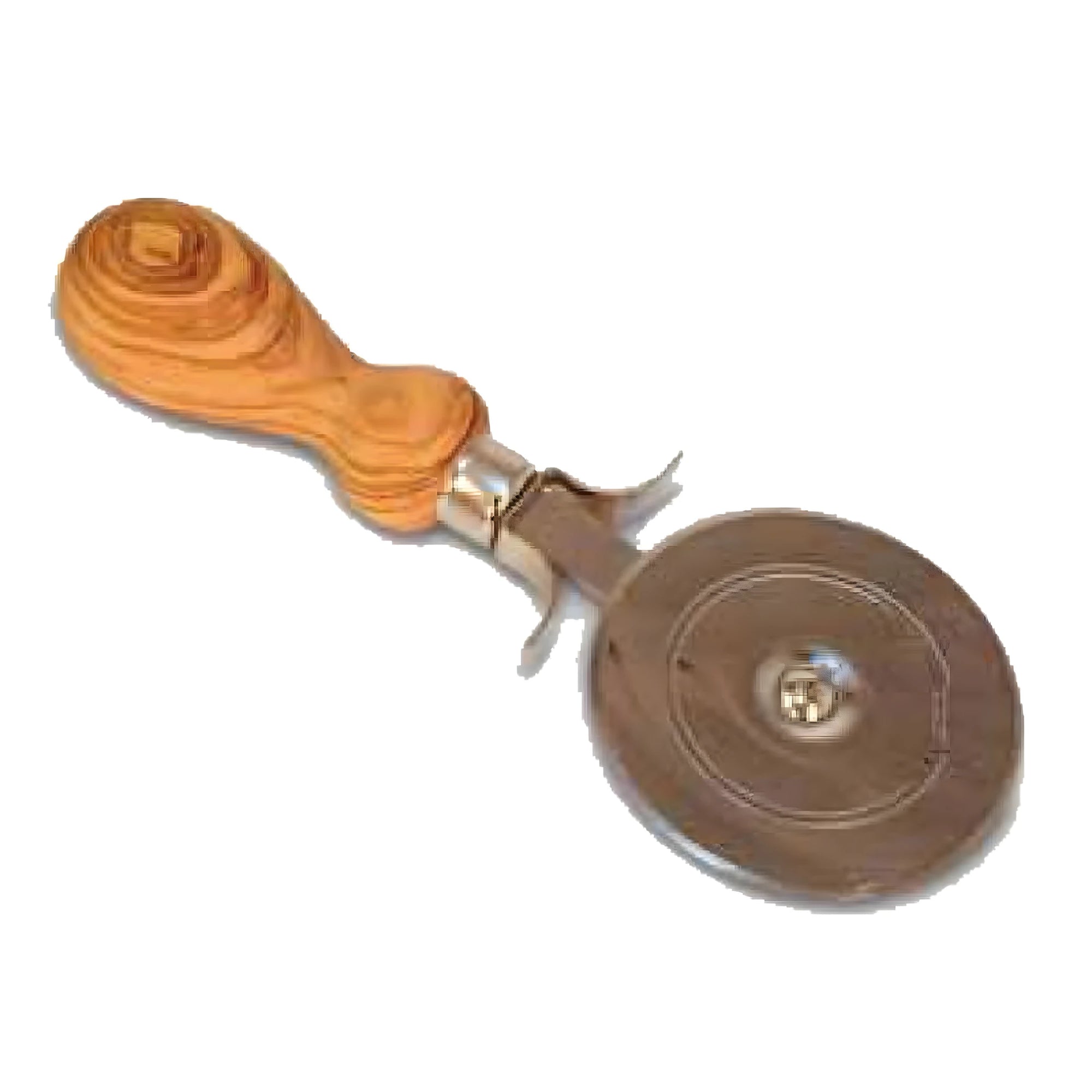 Professional Pizza Cutter with Olive Wood Handle and Steel Blade