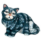 Tierna Escultura de Gatito Sentado en Madera de Arce de Val Gardena