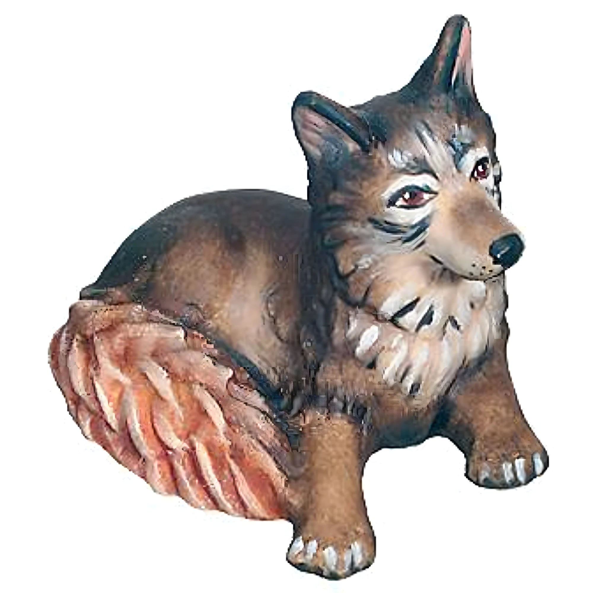 Volpe Seduta in Legno d'Acero | Scultura Artigianato Val Gardena